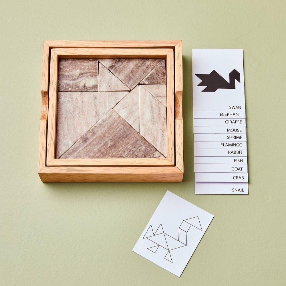 Hearth & Hand With Magnolia Marble & Wood Tangram Puzzle